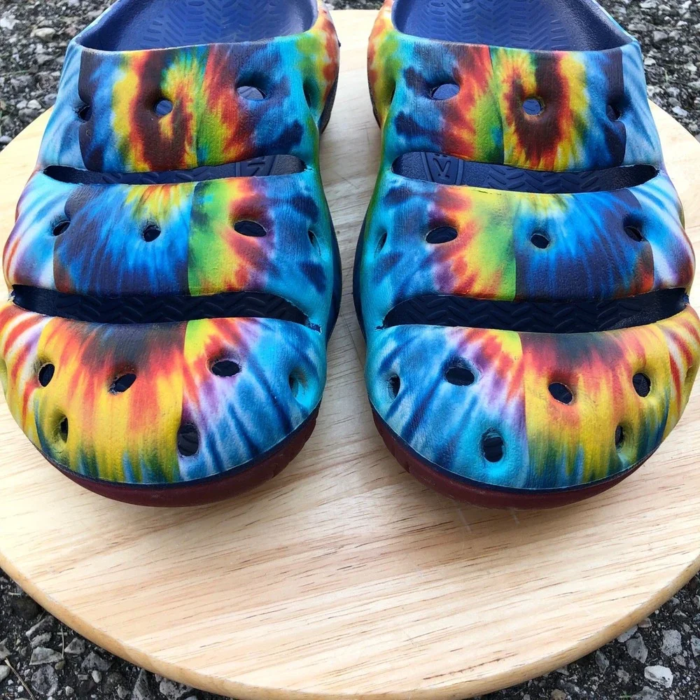KEEN Yogui Arts Clogs Mens 8 Tie Dye Women 10 Jerry Garcia Slip On Slides Hippie - Picture 3 of 12